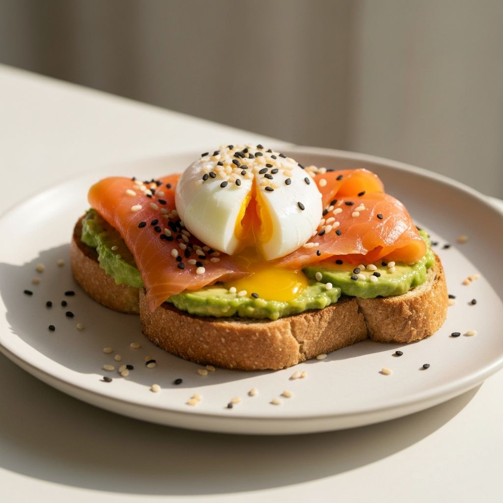 Avocado with Salmon and Egg Toast